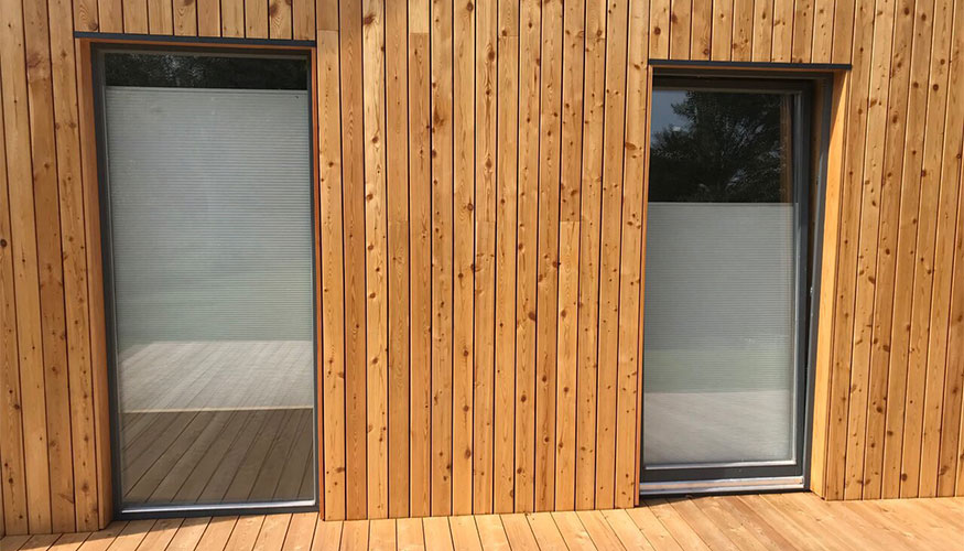 Шторы-плиссе - вид снаружи